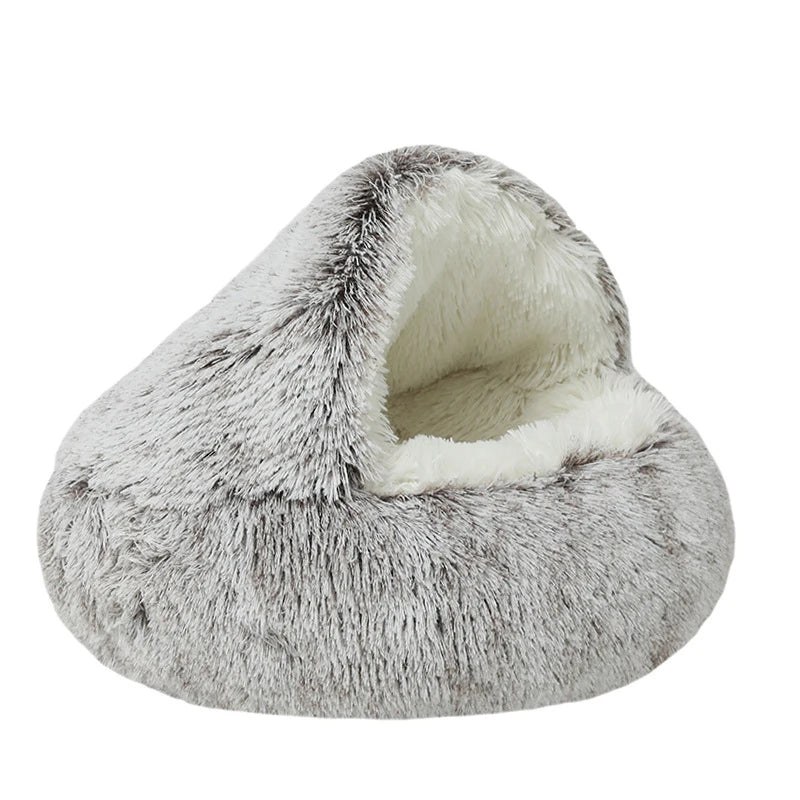 Soft Plush Cat Bed with Cover