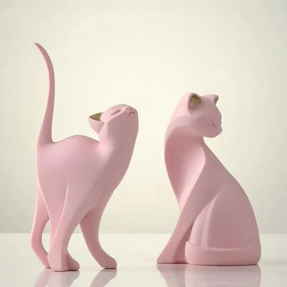 Resin Cat Couple Statues