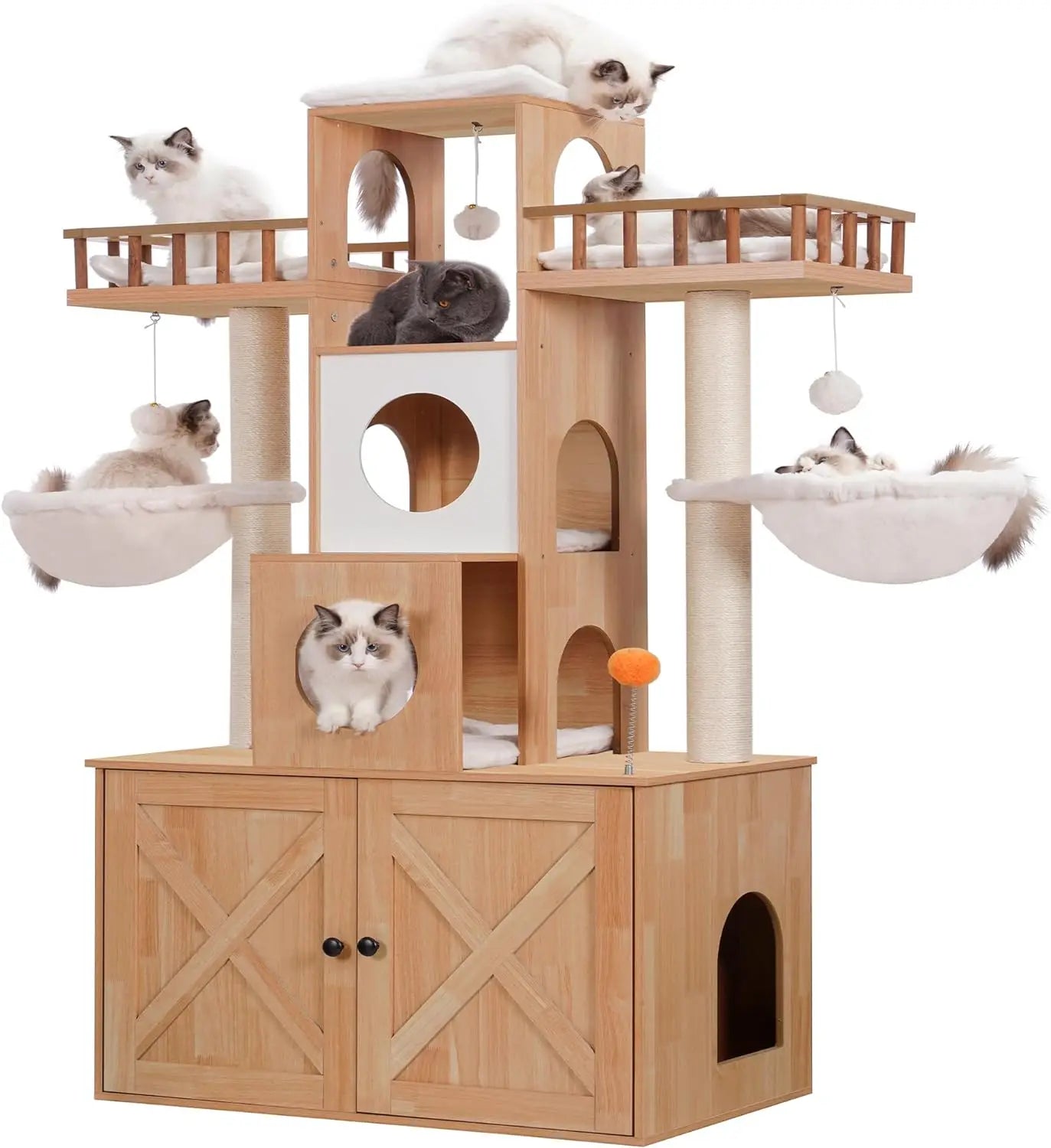 60″ Cat Tower with Litter Box