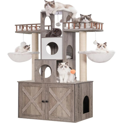 60″ Cat Tower with Litter Box