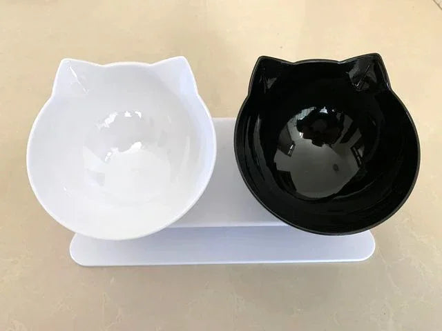 Single / Double Cat Shaped Bowl with a Stand