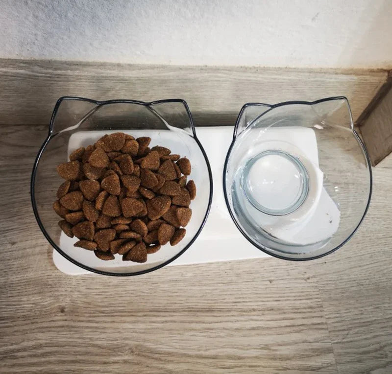 Single / Double Cat Shaped Bowl with a Stand