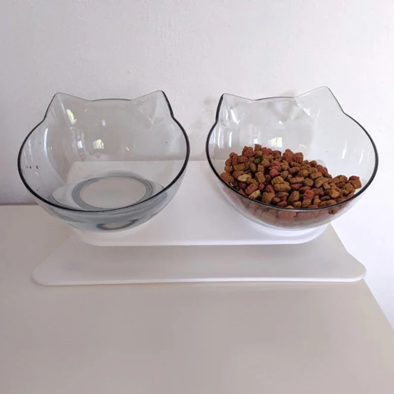 Single / Double Cat Shaped Bowl with a Stand