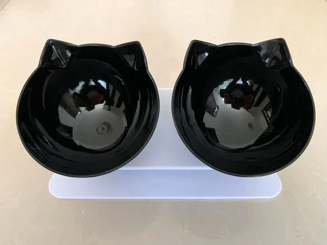 Single / Double Cat Shaped Bowl with a Stand