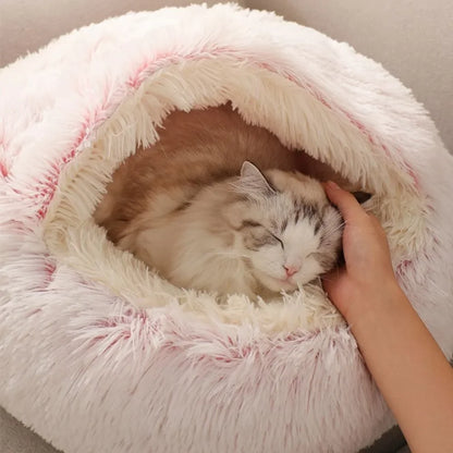 Soft Plush Cat Bed with Cover