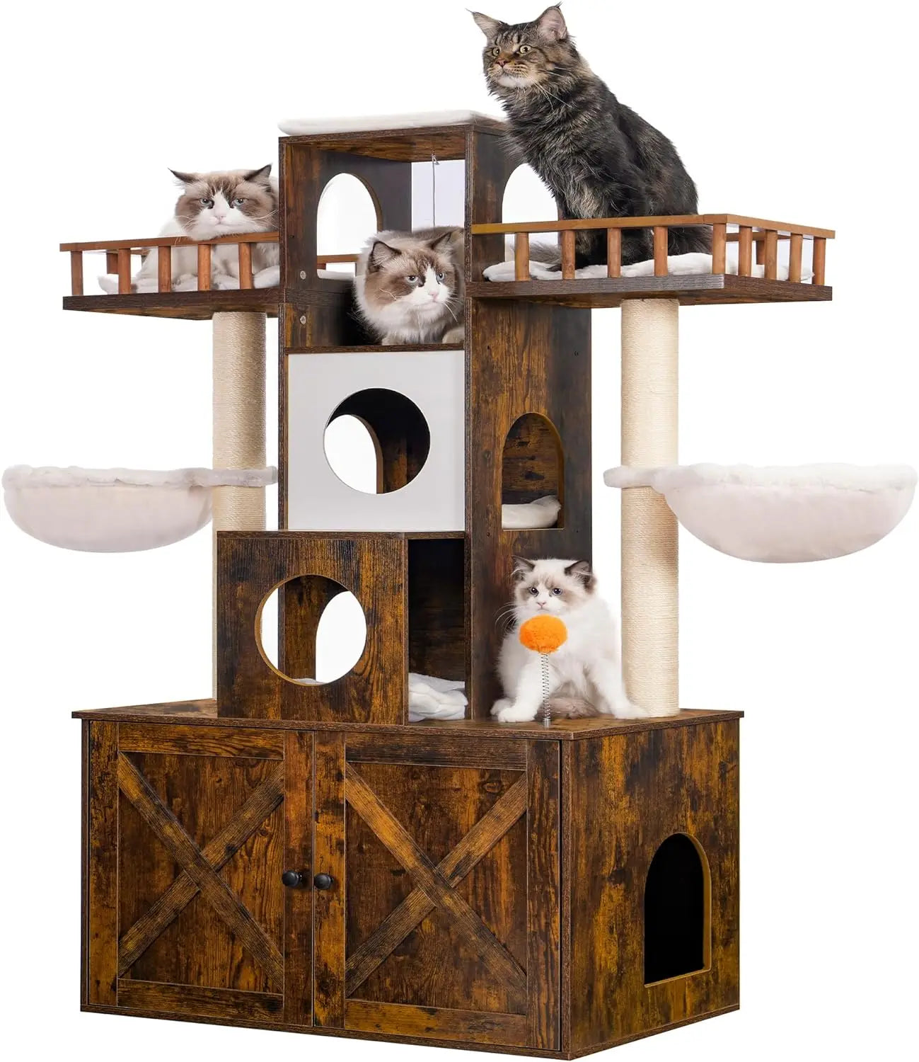 60″ Cat Tower with Litter Box